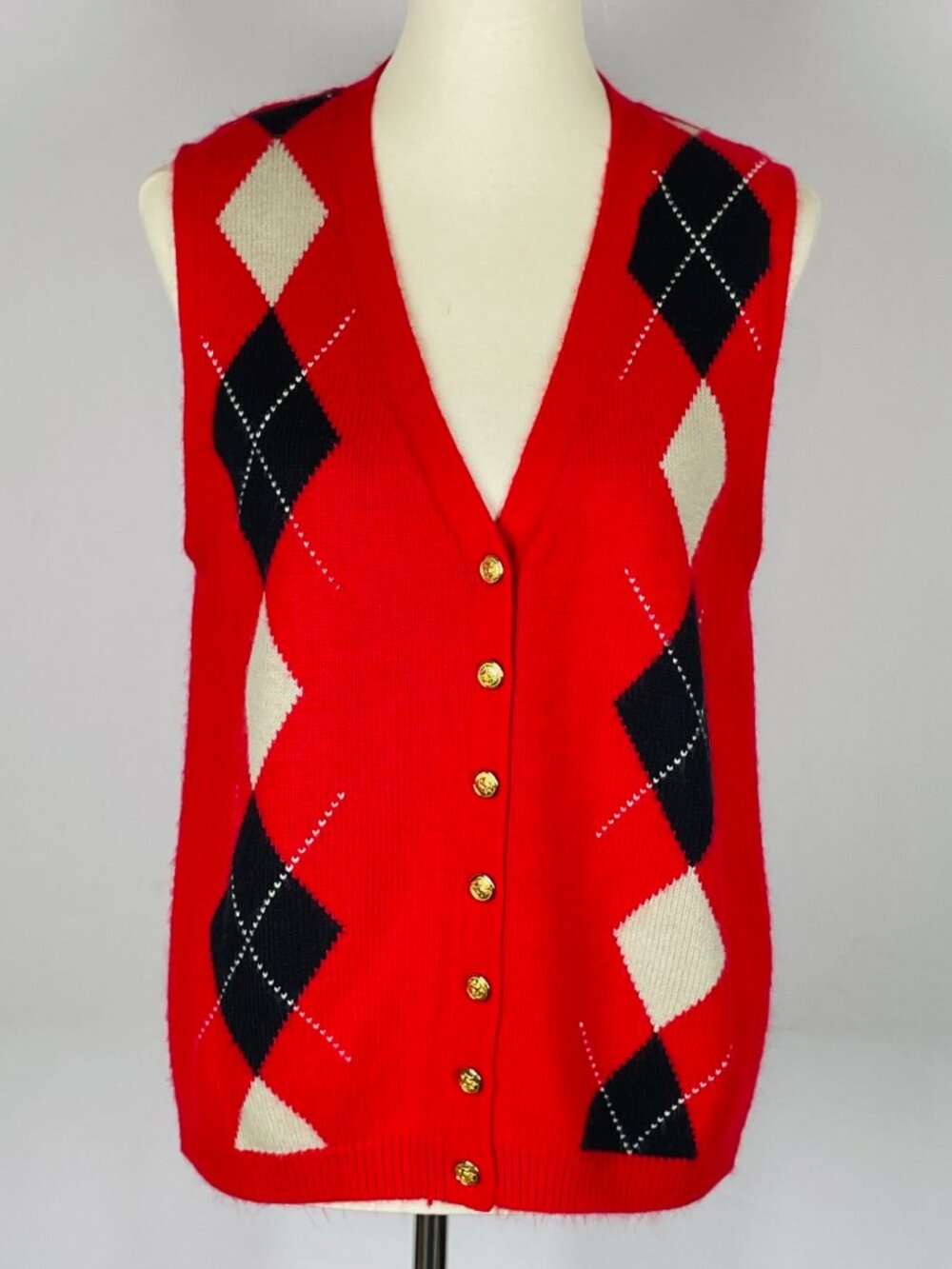 Vtg Chandler Hill Argyle Sweater Vest Sz S Y2K Preppy Old Money Indie Sleaze